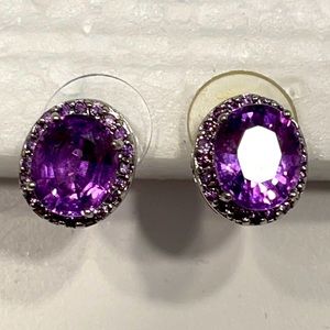 Alexandrite and sapphire earrings 925